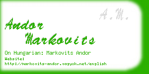 andor markovits business card
